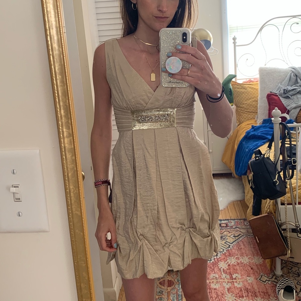 BCBGMaxazria Gold Formal Dress - Picture 1 of 4